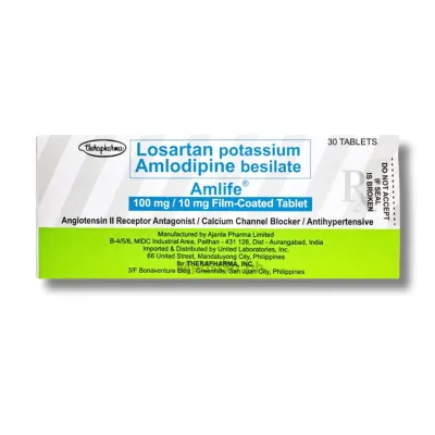 Amlife (Losartan Potassium + Amlodipine Besilate 100mg/10mg)