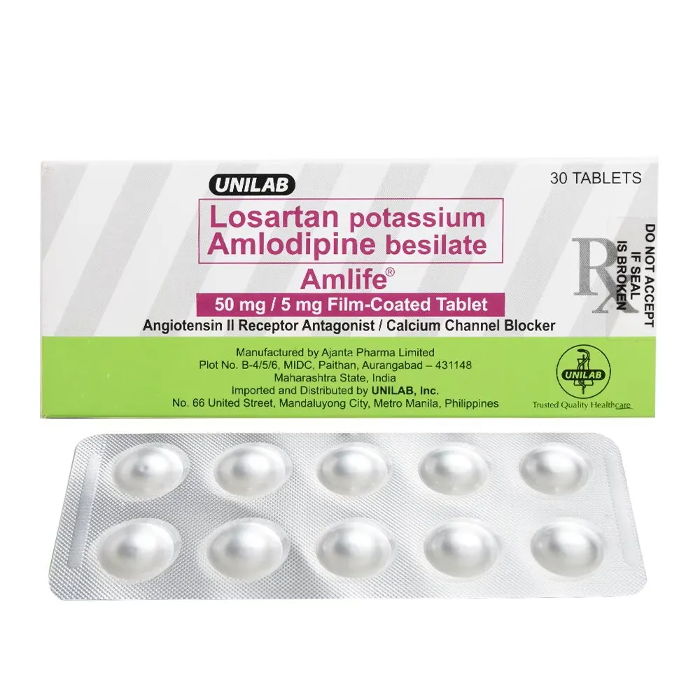 Amlife Plus (Losartan Potassium + Amlodipine Besilate + Hydrochlorothiazide 50mg/5mg/12.5mg)
