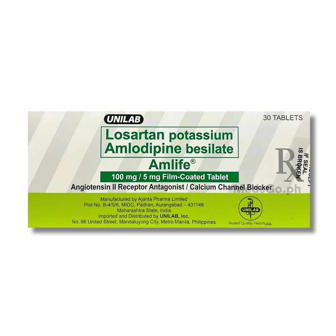 Amlife (Losartan Potassium + Amlodipine Besilate 100mg/5mg)