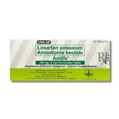 Amlife (Losartan Potassium + Amlodipine Besilate 100mg/5mg)