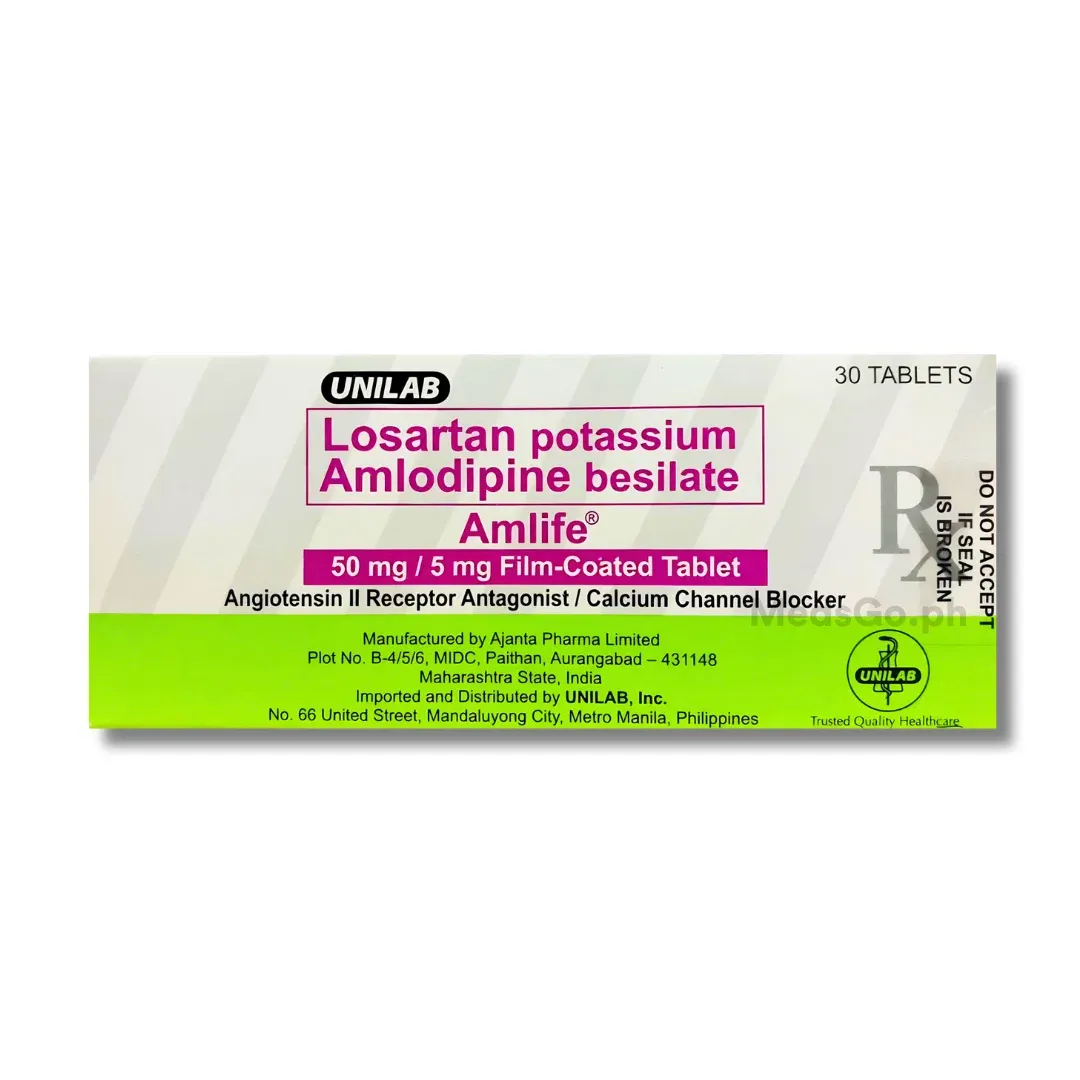 Amlife (Losartan Potassium + Amlodipine Besilate 50mg/5mg)